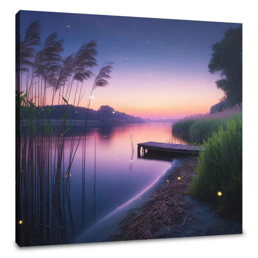 Twilight Riverbank Canvas - Main Image