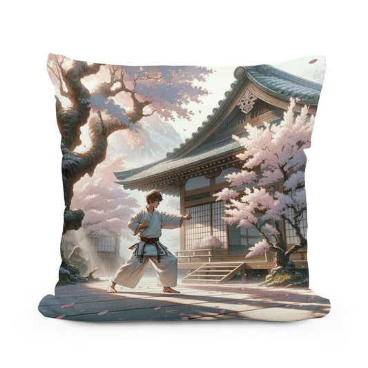 Cherry Blossom Dojo Cotton Cushion - Main Image