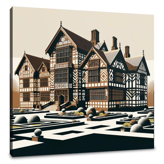 Liverpool Speke Hall Minimalist Harmony Canvas - Main Image