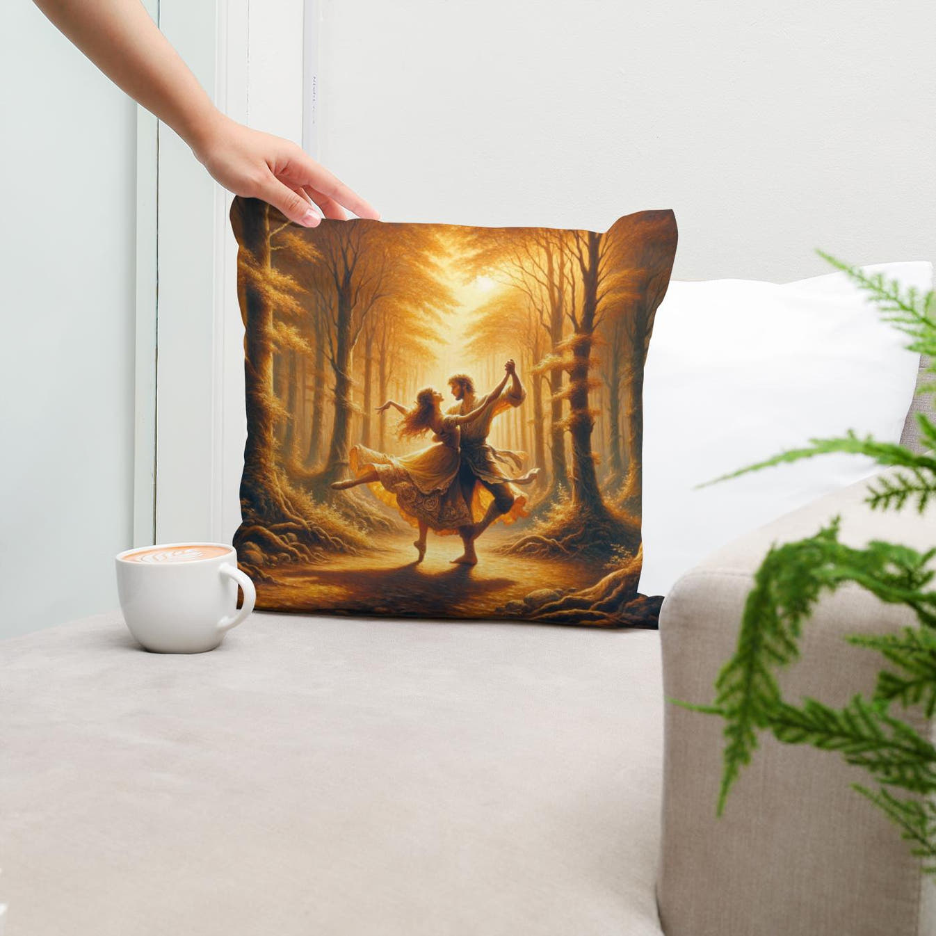 Enchanted Forest Waltz Cotton Cushion - Secondary Image 5