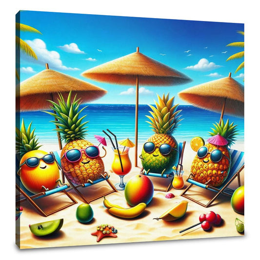 Tropical Fruit Beach Party Canvas - Main Image
