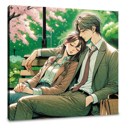 Cherry Blossom Embrace Canvas - Main Image
