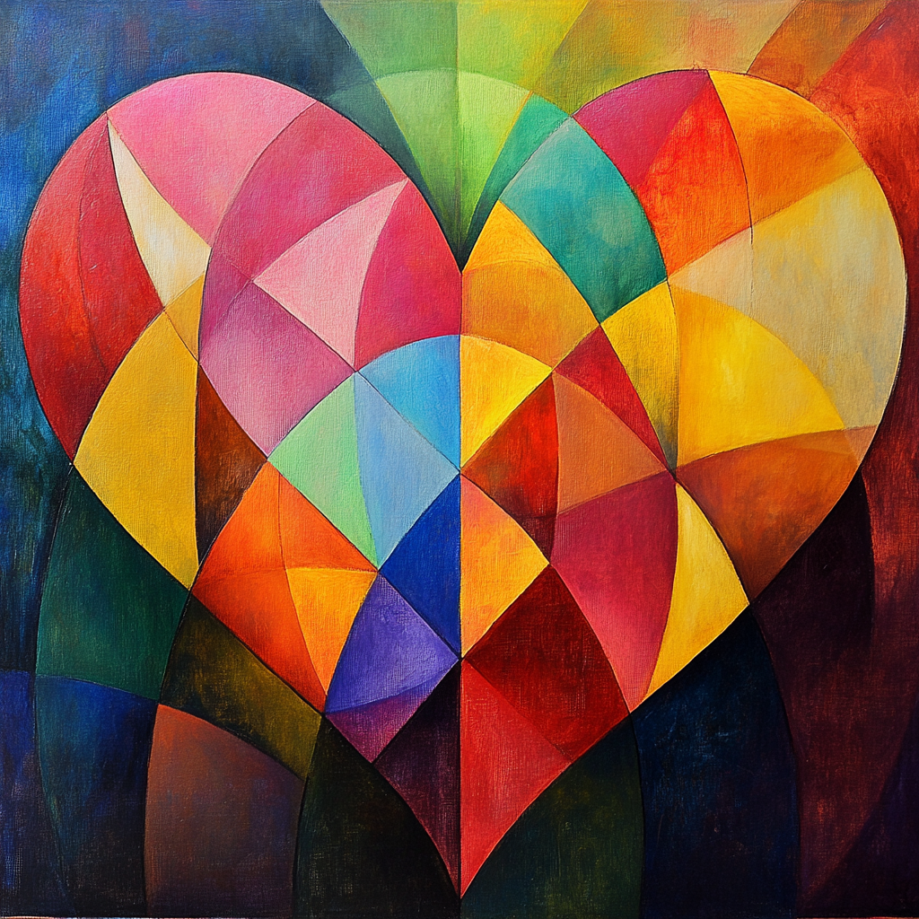 Geometric Heart Canvas