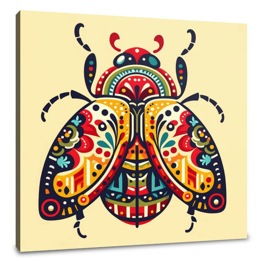 Folk Art Beetle Canvas - Main Image