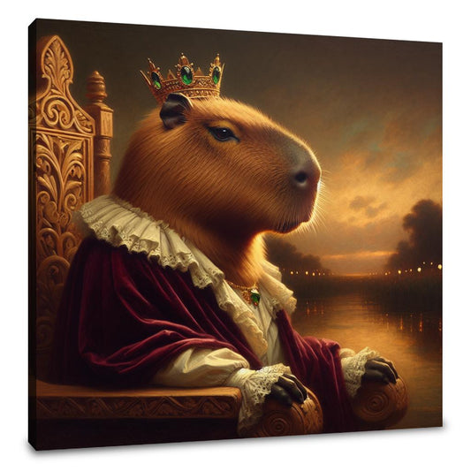 Regal Capybara Twilight Canvas - Main Image
