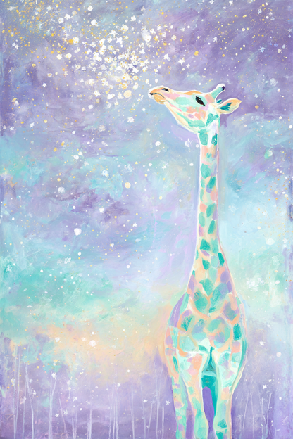 Giraffe Starry Dreams Canvas