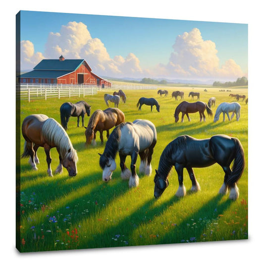 Pasture Horses Canvas - Main Image