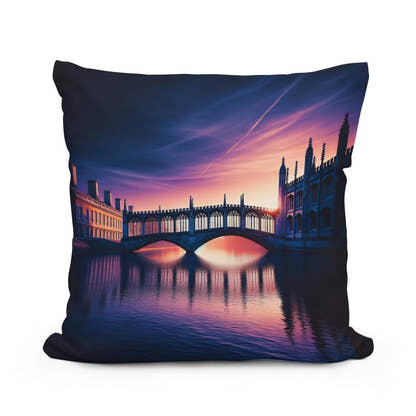 Cambridge Twilight Bridge Cotton Cushion - Main Image