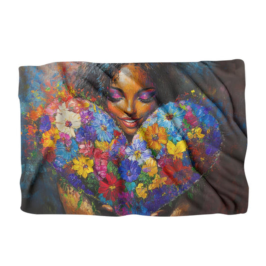 Decke mit floralem Herzmotiv
