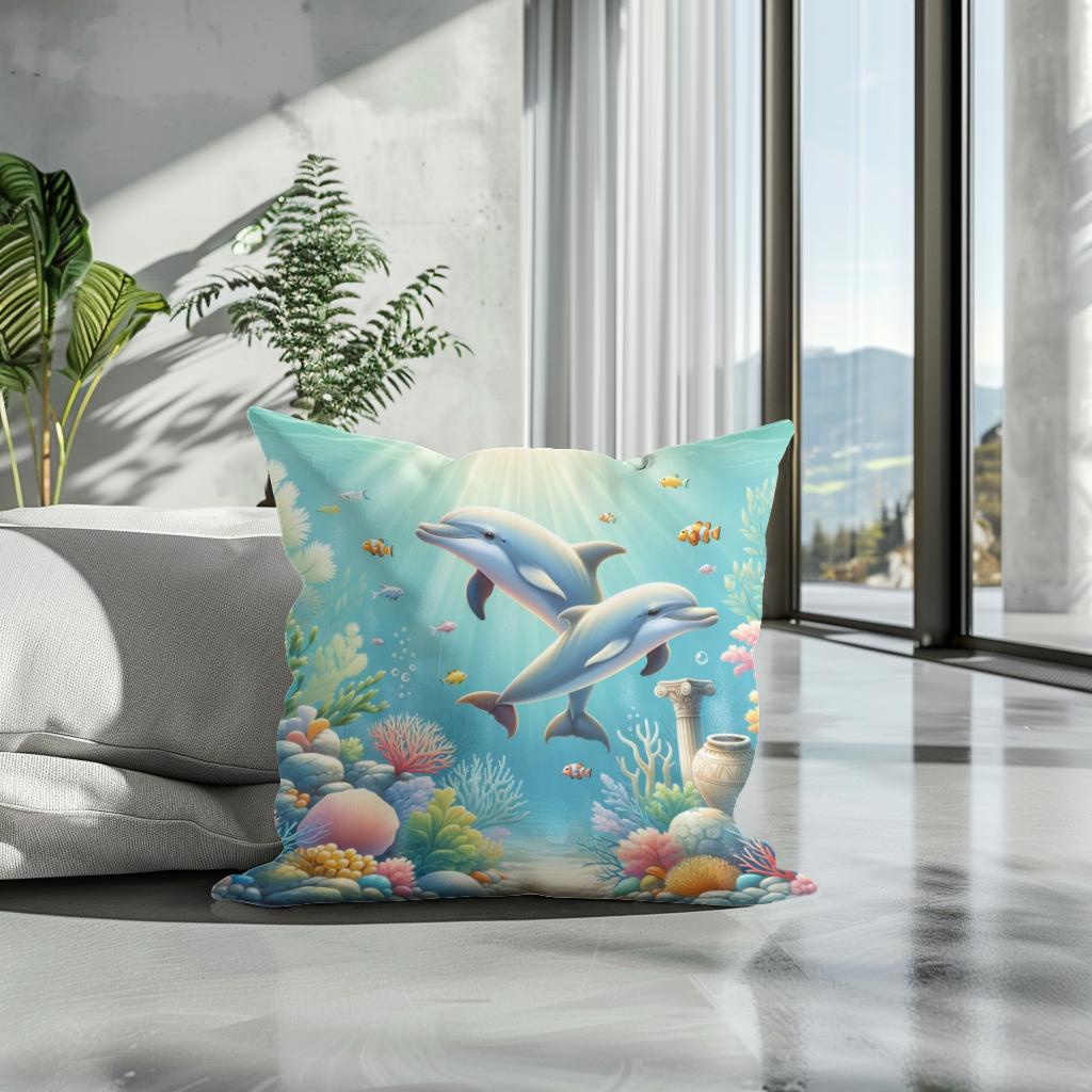 Dolphin Dreamland Cotton Cushion - Secondary Image 3