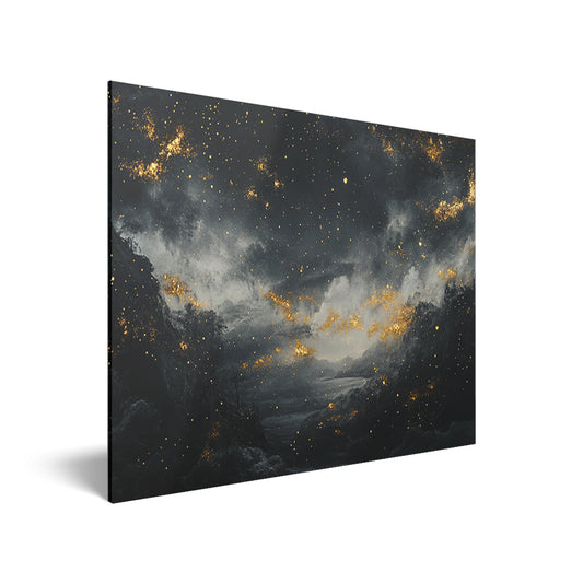 Golden Stars on Shadowed Acrylic Print Hero Image