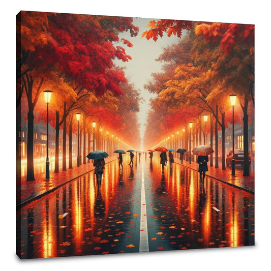 Autumn Rain Reflections Canvas - Main Image