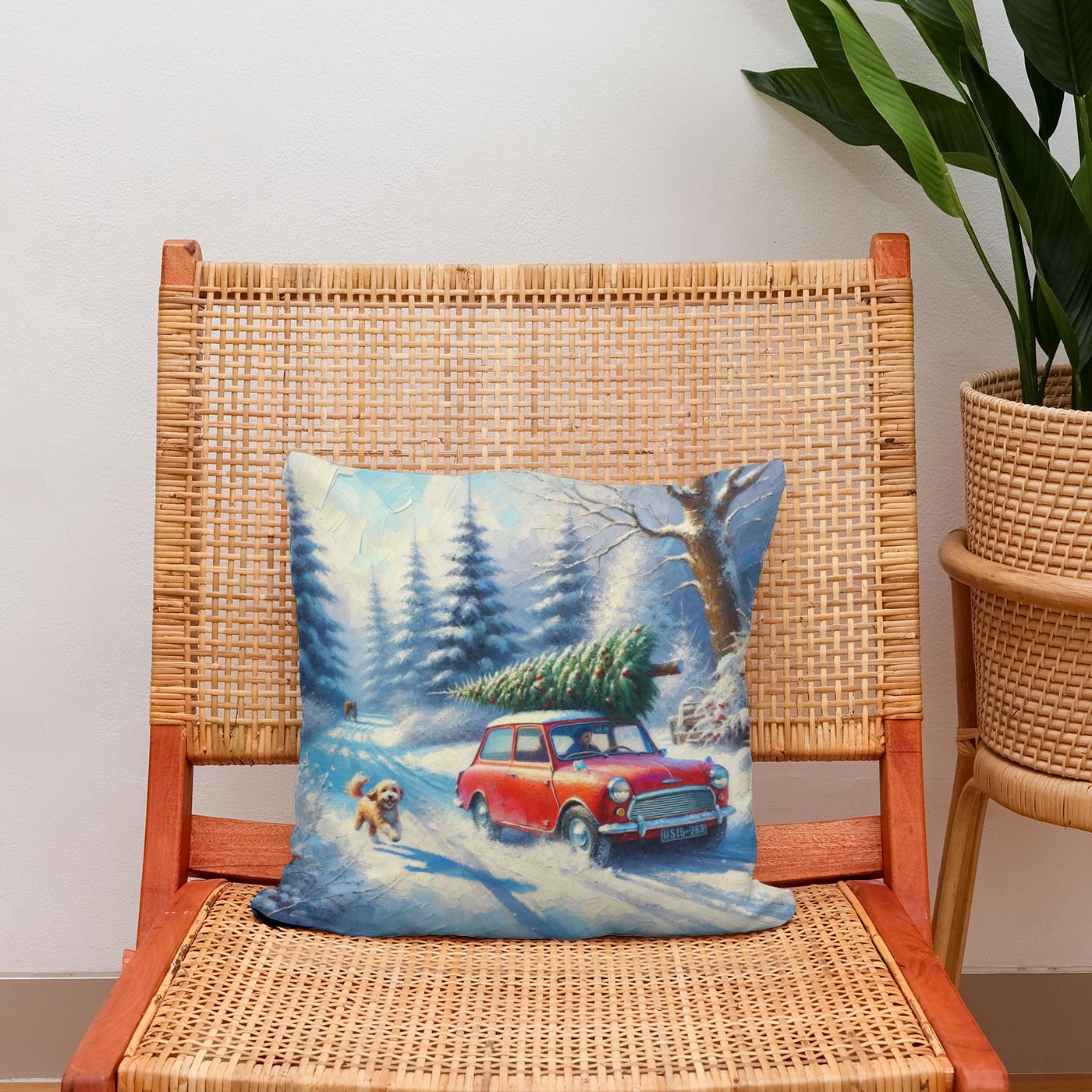 Christmas Journey Home Cotton Cushion - Secondary Image 2