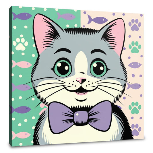 Whimsical Cat Canvas - Main Image