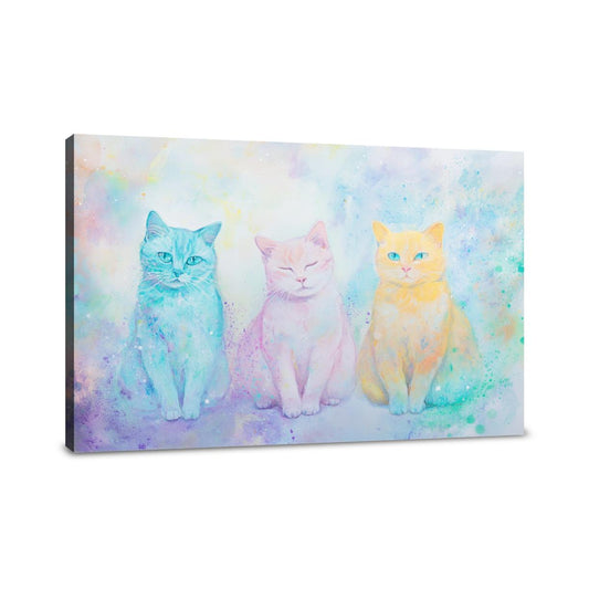 Tricolour Cats Canvas - Main Image
