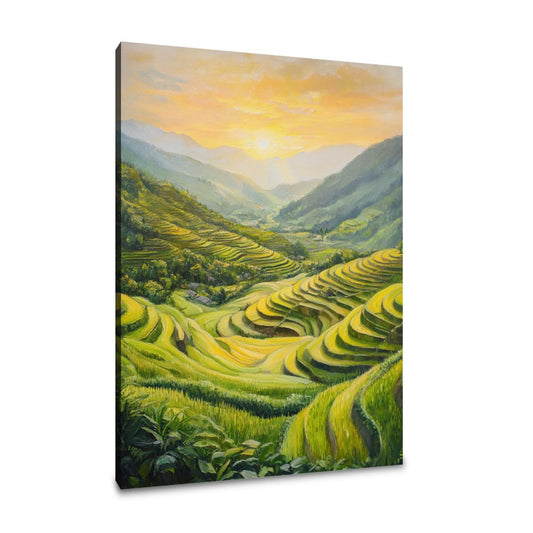 Verdant Rice Fields Canvas - Main Image