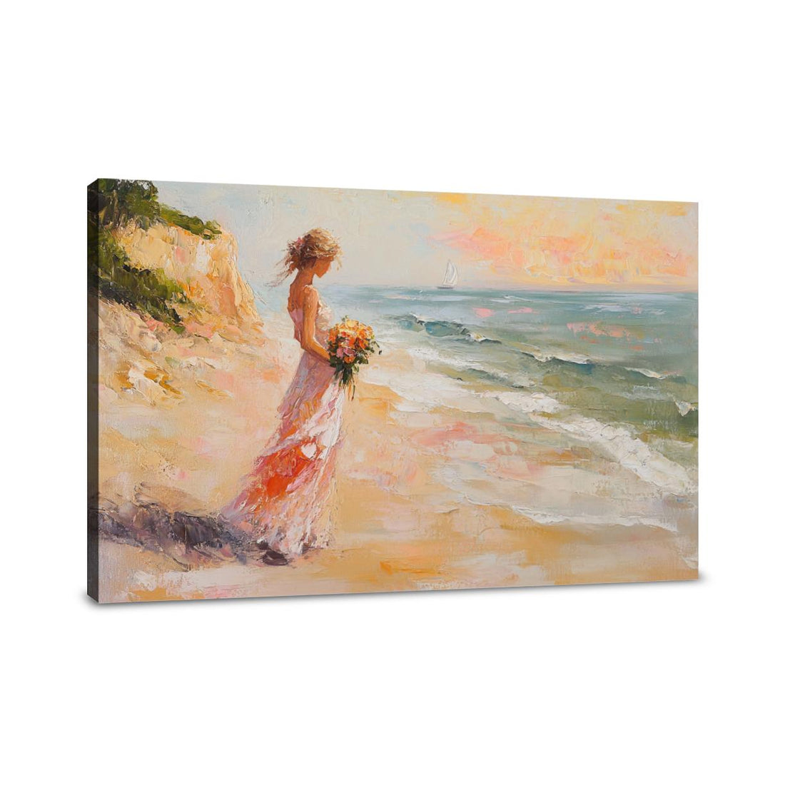 Melancholic Sunrise Shoreline Canvas - Main Image