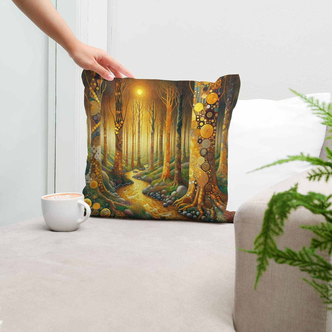 Enchanted Magical Forest Cotton Cushion - Secondary Image 5