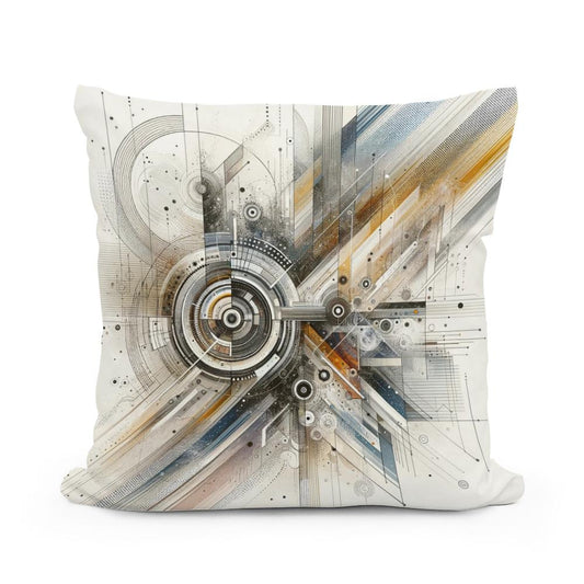 Lens of Time: Visions in Abstract Cotton Cushion - Main Image