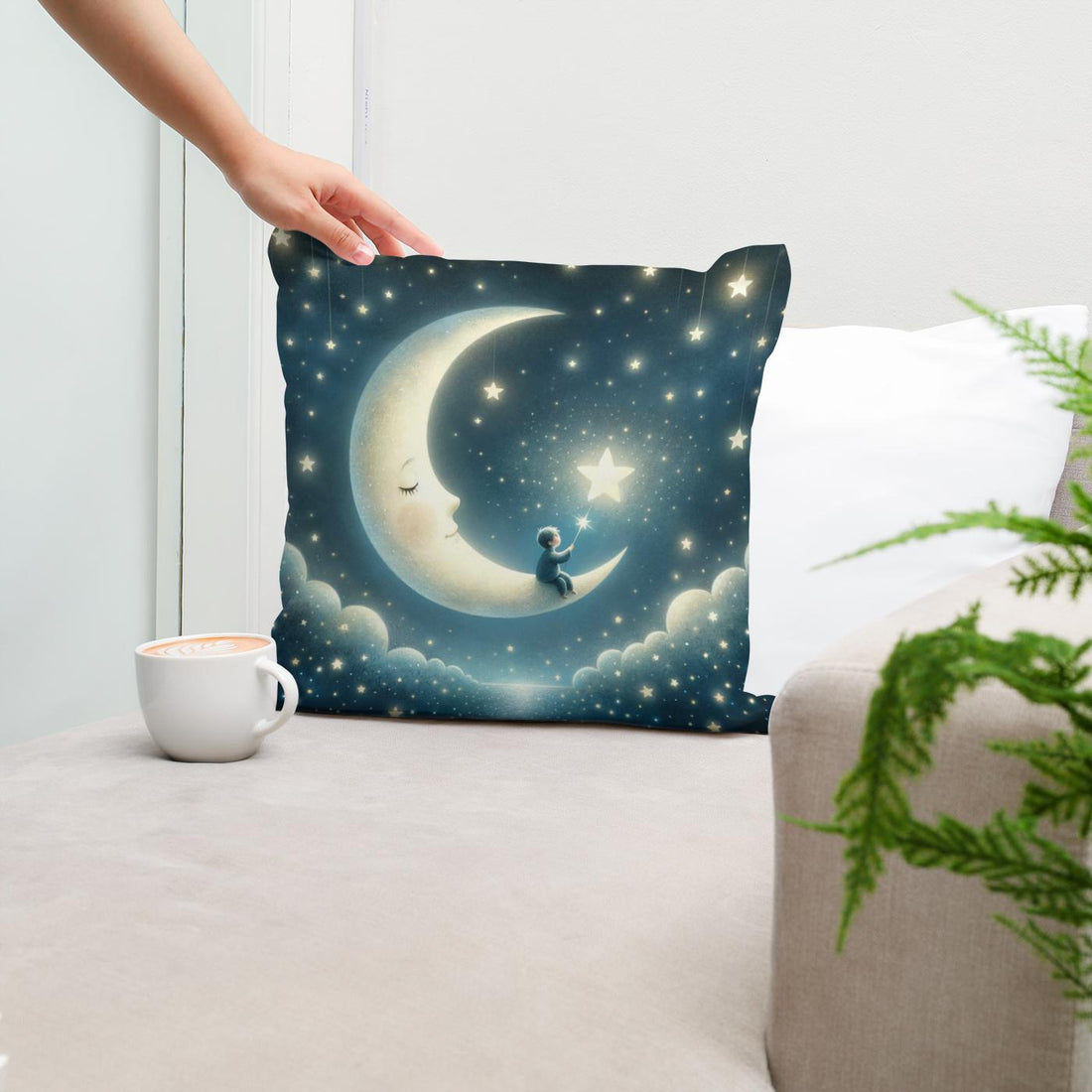 Moonlit Dream Cotton Pillow - Secondary Image 5