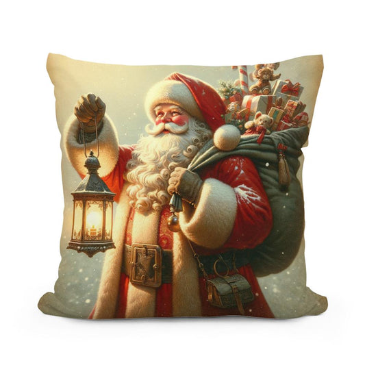 Vintage Holiday Cheer Cotton Pillow - Main Image
