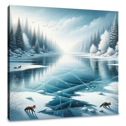 Frozen Lake Tranquility Canvas - Main Image