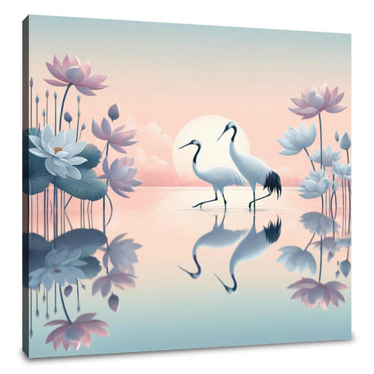 Graceful Cranes Canvas - Main Image