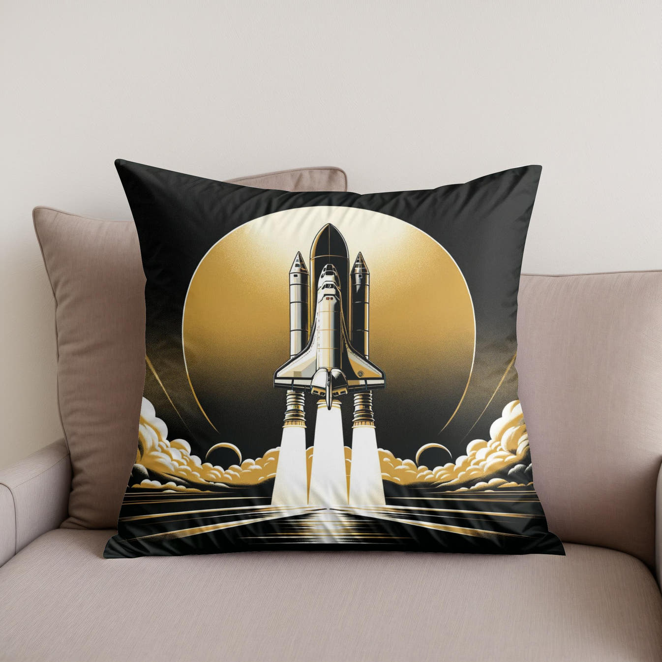 Golden Ascent Odyssey Cotton Cushion - Secondary Image