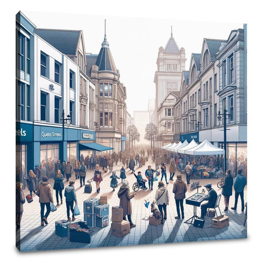 Queen Street Cardiff Canvas - Main Image