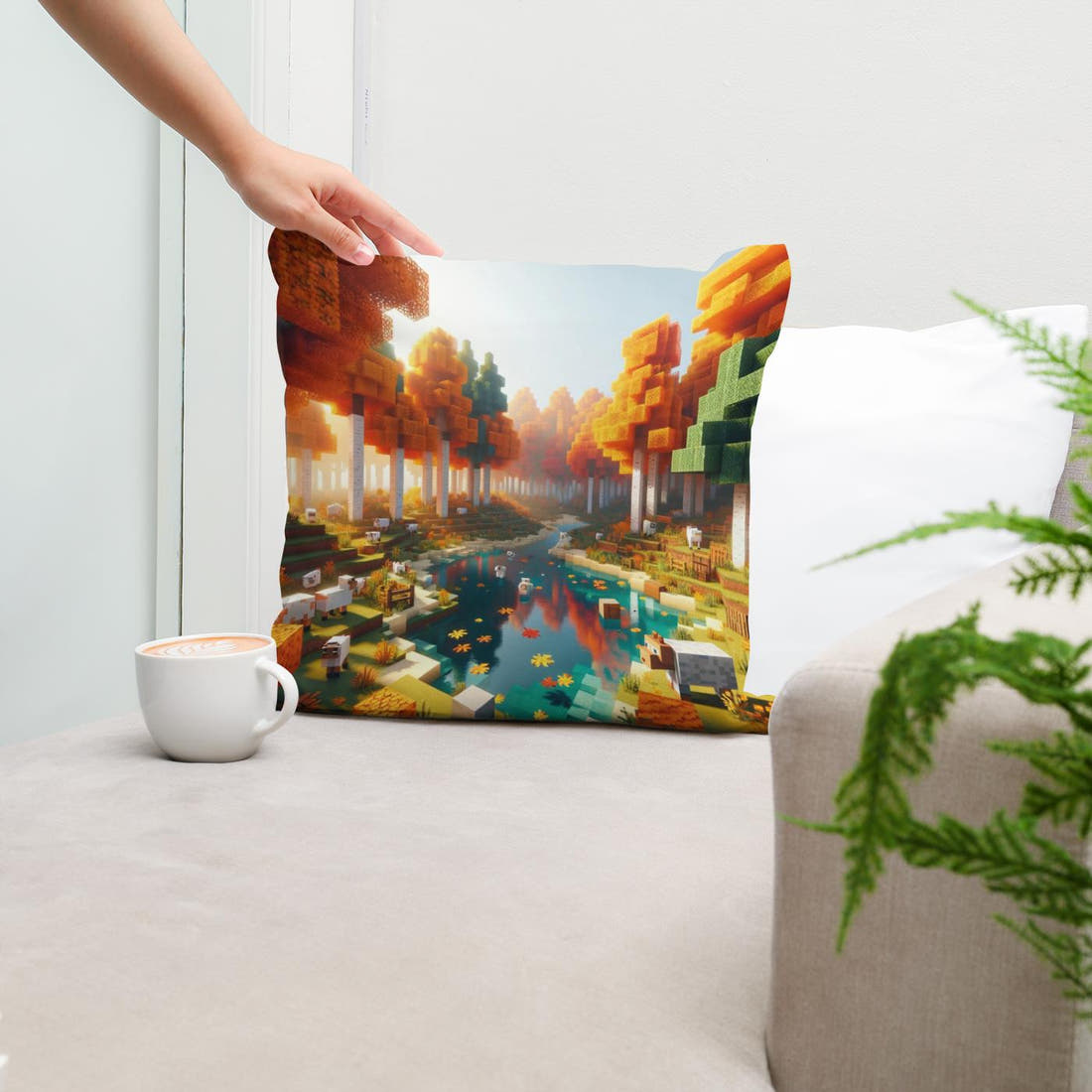 Autumn Reflections Cotton Cushion - Secondary Image 5