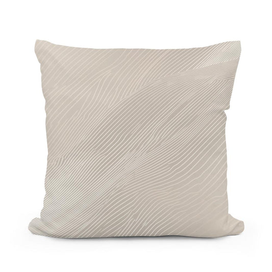 Light Taupe Micro Line Cotton Cushion - Main Image