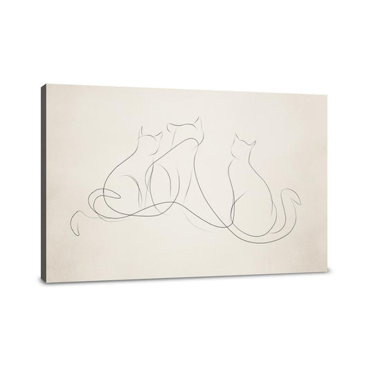 Three Cats Wave Canvas - Main Image
