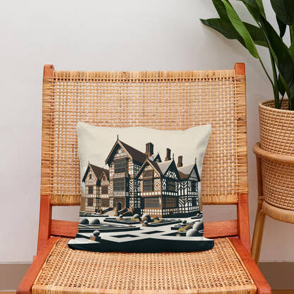 Liverpool Speke Hall Minimalist Harmony Cotton Cushion - Secondary Image 2