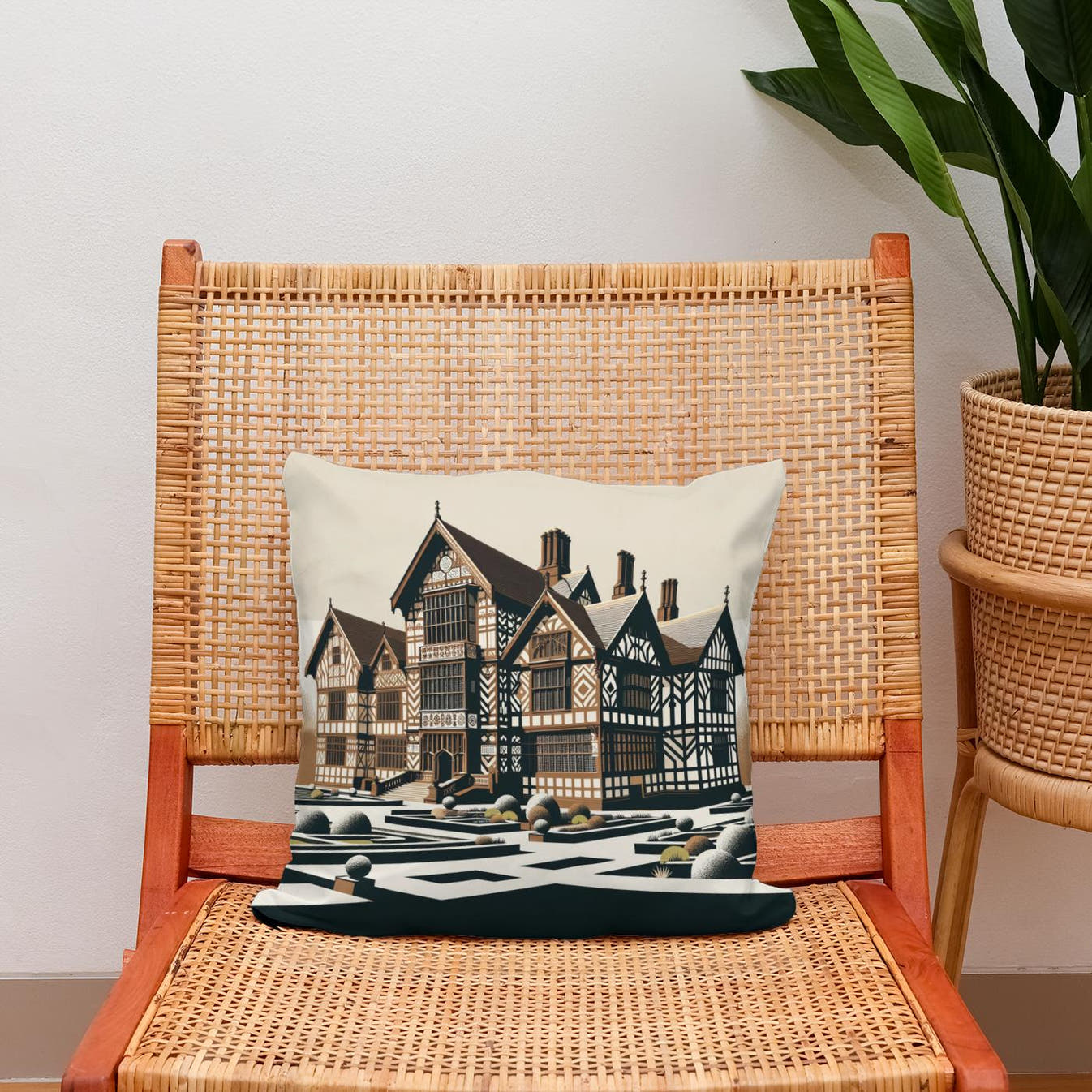 Liverpool Speke Hall Minimalist Harmony Cotton Cushion - Secondary Image 2