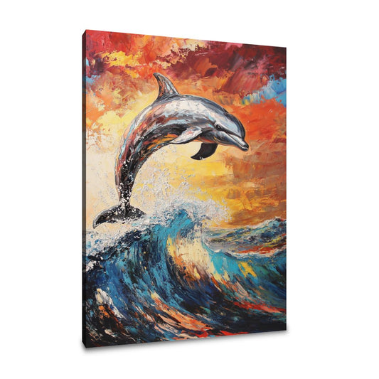 Dolphin's Exultant Leap Canvas - Main Image