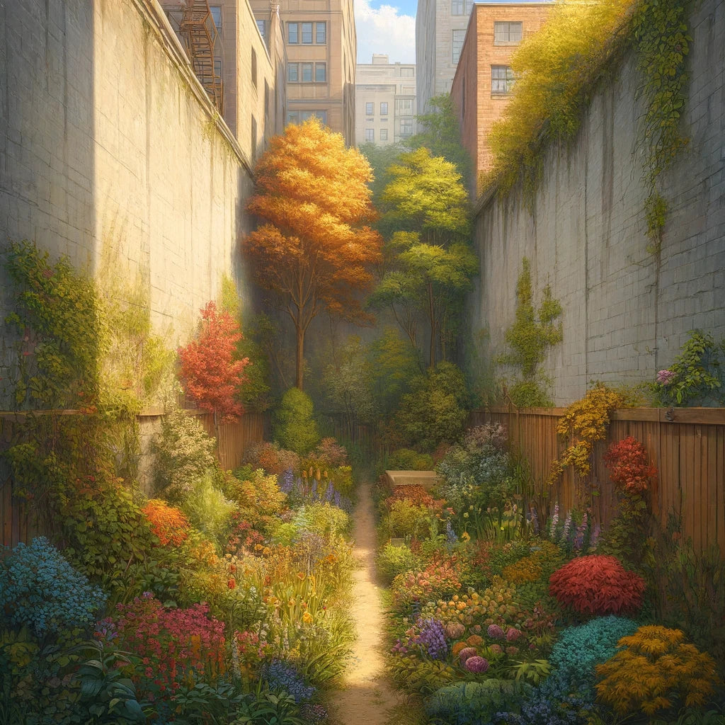 Hidden Autumn Garden Cotton Cushion