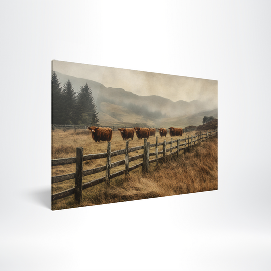 Impression acrylique de vaches Highland