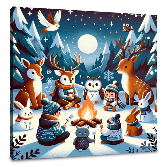 Winter Campfire Canvas - Main Image