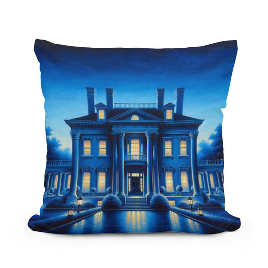 Twilight Grace Mansion Cotton Cushion - Main Image