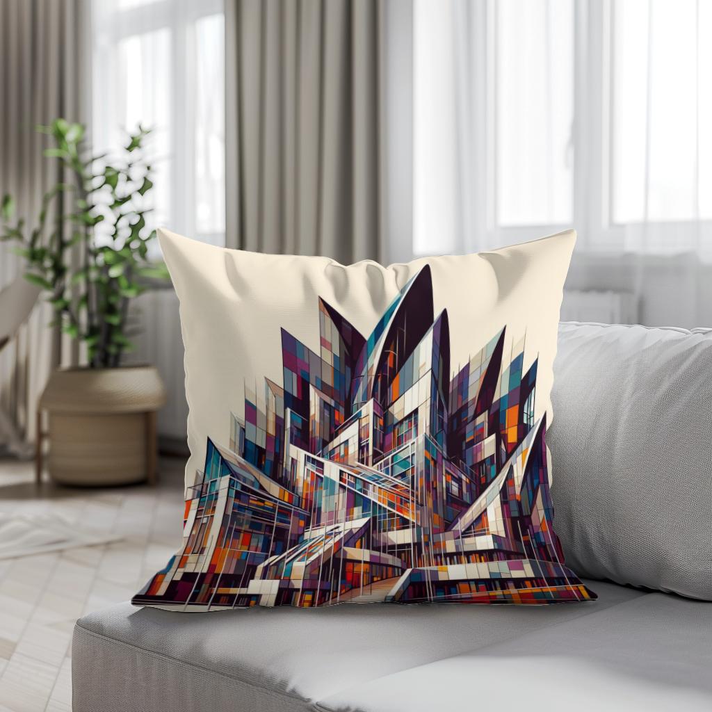 Edinburgh Scottish Parliament Abstract Vision Cotton Cushion - Secondary Image 4