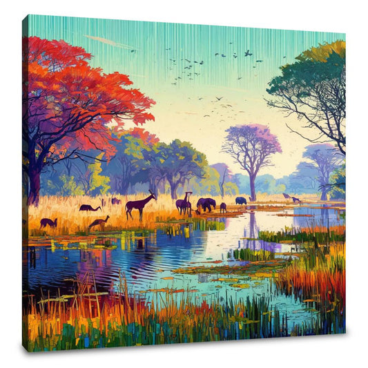 Okavango Delta Wildlife Canvas - Main Image