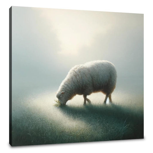 Misty Dawn Grazing Canvas - Main Image