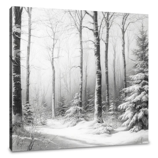 Winter's Quiet Sketch Canvas - Main Image