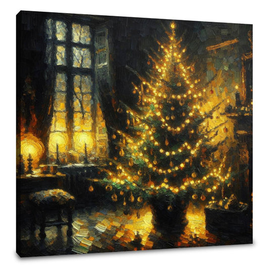 Golden Yuletide Nostalgia Canvas - Main Image