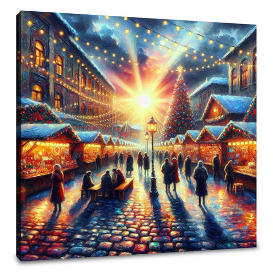 Melancholy at the Christmas Market Canvas - Main Image