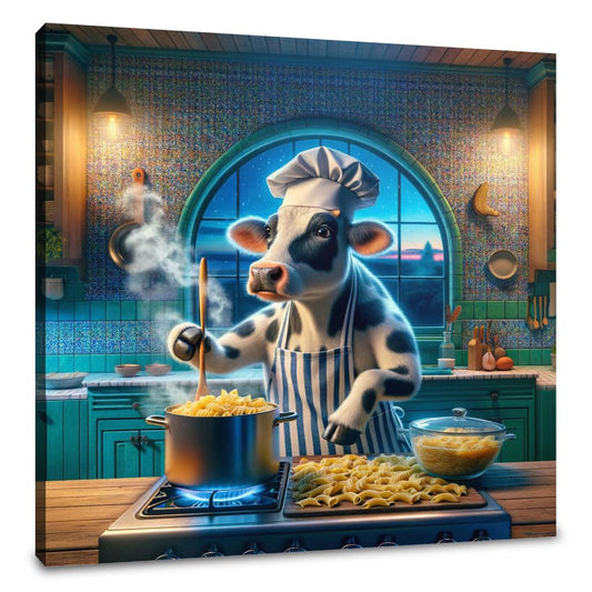 Pasta Chef Cow Canvas - Main Image