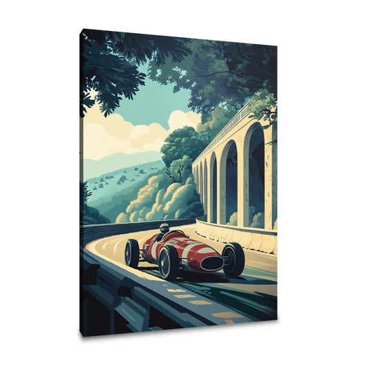 Racing Car Under Bridge Canvas - Main Image