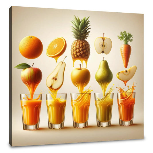 Vibrant Fruit Juice Symphony Canvas - Main Image