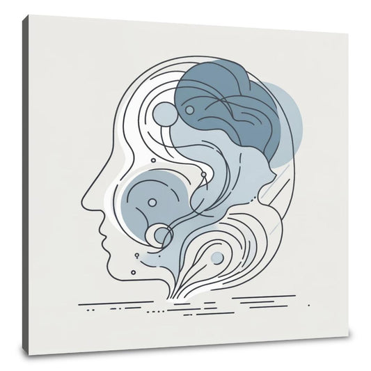 Abstract Thoughts in Cold Colors Canvas - Main Image