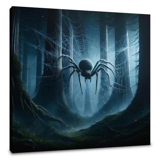 Moonlit Web of the Forest Canvas - Main Image